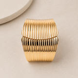 Gold Finish Adjustable Statement Kada for Women