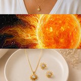 Solara Radiance Necklace & Earrings Set – Sunburst Crystal Jewelry Set