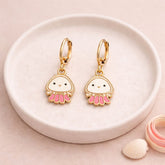 Ocean inspired cute jellyfish charm hoop earrings