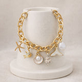 Ocean Inspired Gold Charm Bracelet
