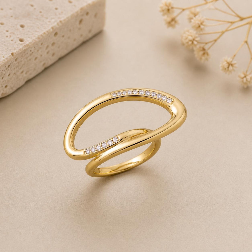 Elegant adjustable finger ring gold modern open ring design