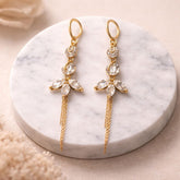 Elegant crystal dangle earrings with marquise stones party jewelry