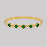 Elegant gold bangle with green stones party wear bracelet