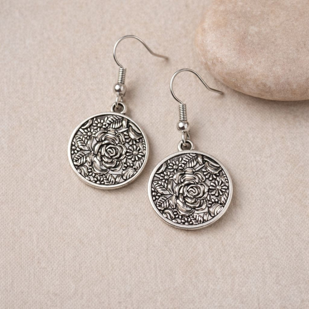 vintage floral drop earrings