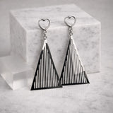 Stylish geometric dangle earrings triangle shape everyday wear