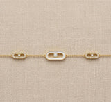 minimal crystal link bracelet gold chain geometric bracelet