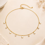 Elegant lightweight charm necklace with crystal detailing and gold chain