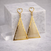 Geometric triangle drop earrings silver gold statement dangle earrings