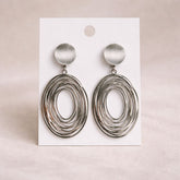 Stylish geometric dangle earrings oval design everyday wear
