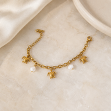 Golden Sea Turtle Charm Bracelet