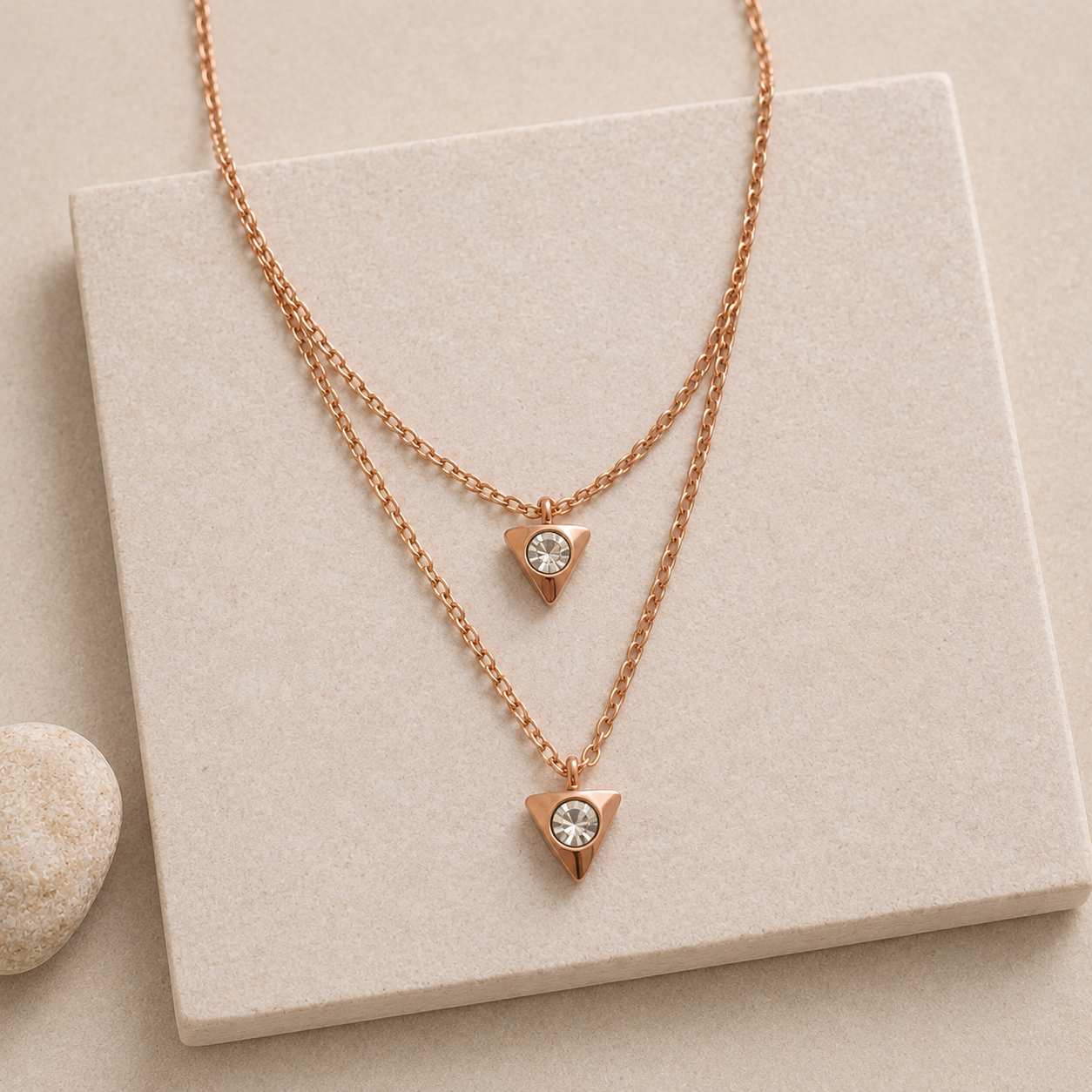 Minimal Triangle Pendant Necklace