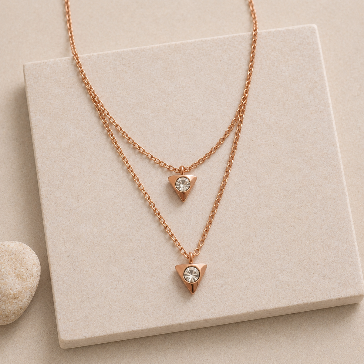 Minimal Triangle Pendant Necklace