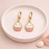 Ocean inspired cute jellyfish charm hoop earrings
