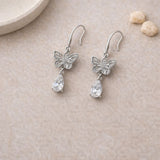 butterfly crystal drop earrings