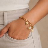Celestial Charm Gold Link Bracelet