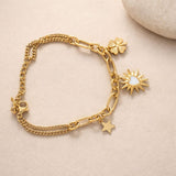 Celestial Charm Gold Link Bracelet