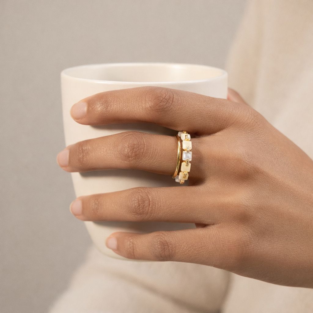 Mini Square Accent Adjustable Ring