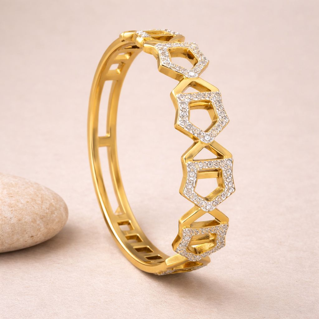 Hexa Link Cuff Bracelet