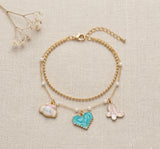 cute charm beaded bracelet with pearls and colorful charms delicate everyday bracelet