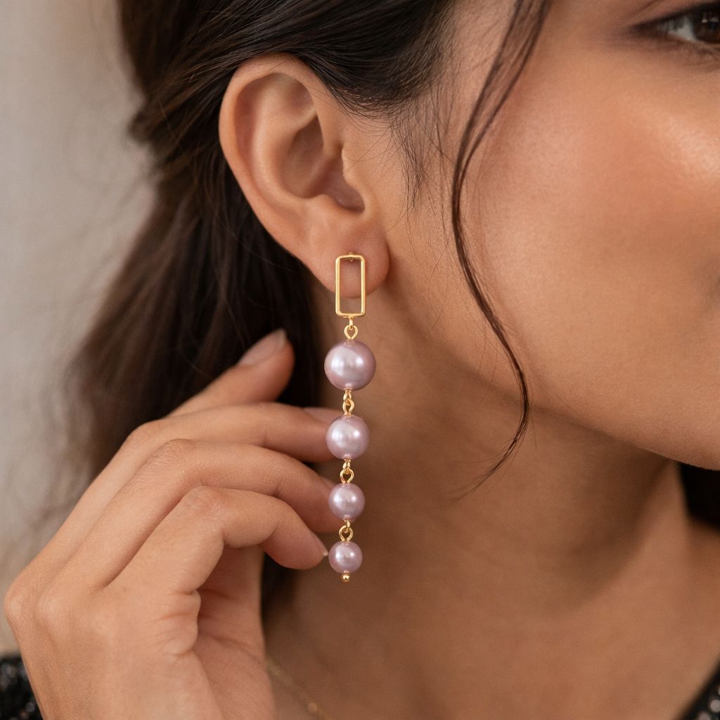 Stylish pearl drop earrings for women party and wedding wear