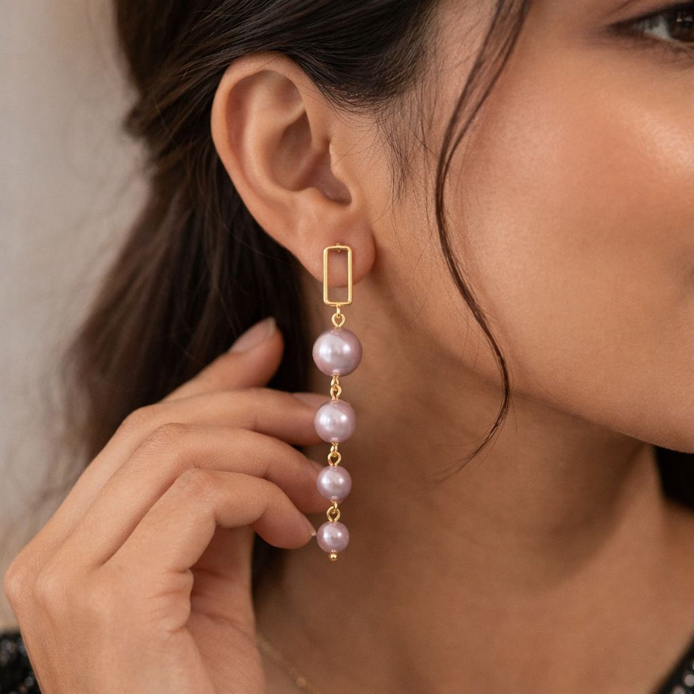 Stylish pearl drop earrings for women party and wedding wear