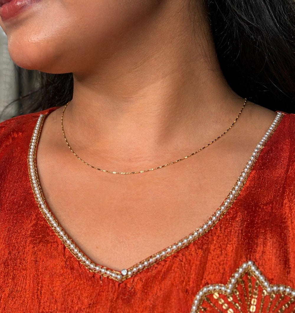 Minimal gold necklace lightweight daily wear chain