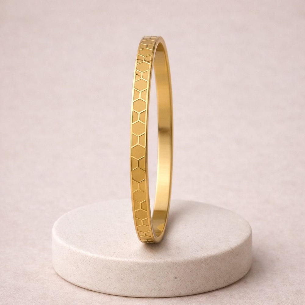 Minimalist geometric bracelet kada available in gold silver and rose gold