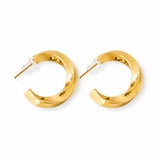 Lightweight glossy hoop earrings for women with polished gold-tone finish