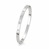 Elegant silver-tone crystal studded bangle for everyday and party wear