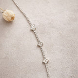 minimal flower crystal bracelet for women delicate everyday chain bracelet