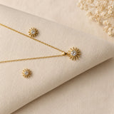 Solara Radiance Necklace & Earrings Set – Sunburst Crystal Jewelry Set