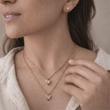 geometric triangle jewellery set with layered necklace and studs