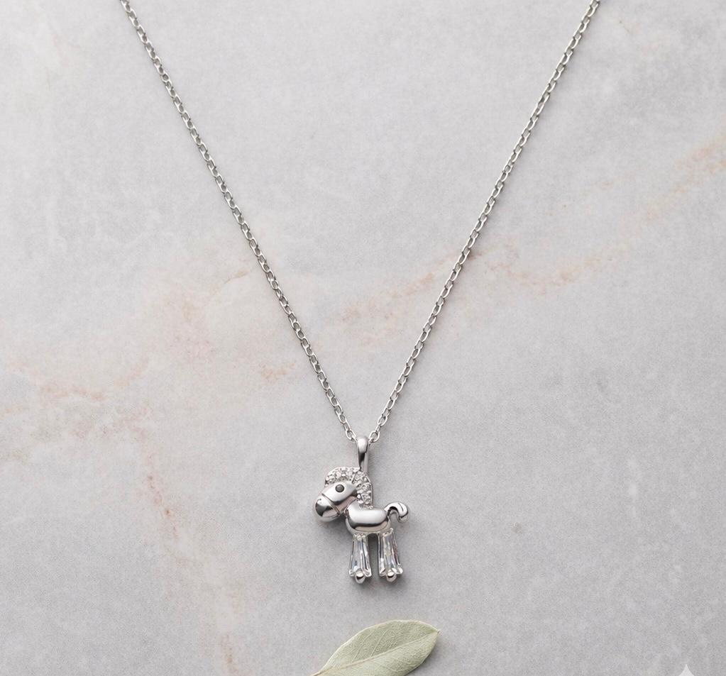 minimal pony pendant necklace cute animal jewellery for women