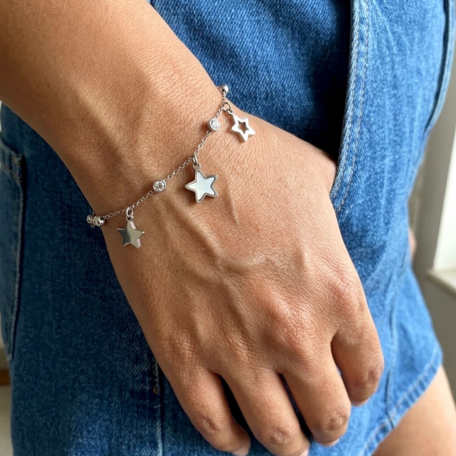 silver star charm bracelet