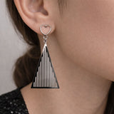 Modern triangle earrings women cut out design silver gold jewelry